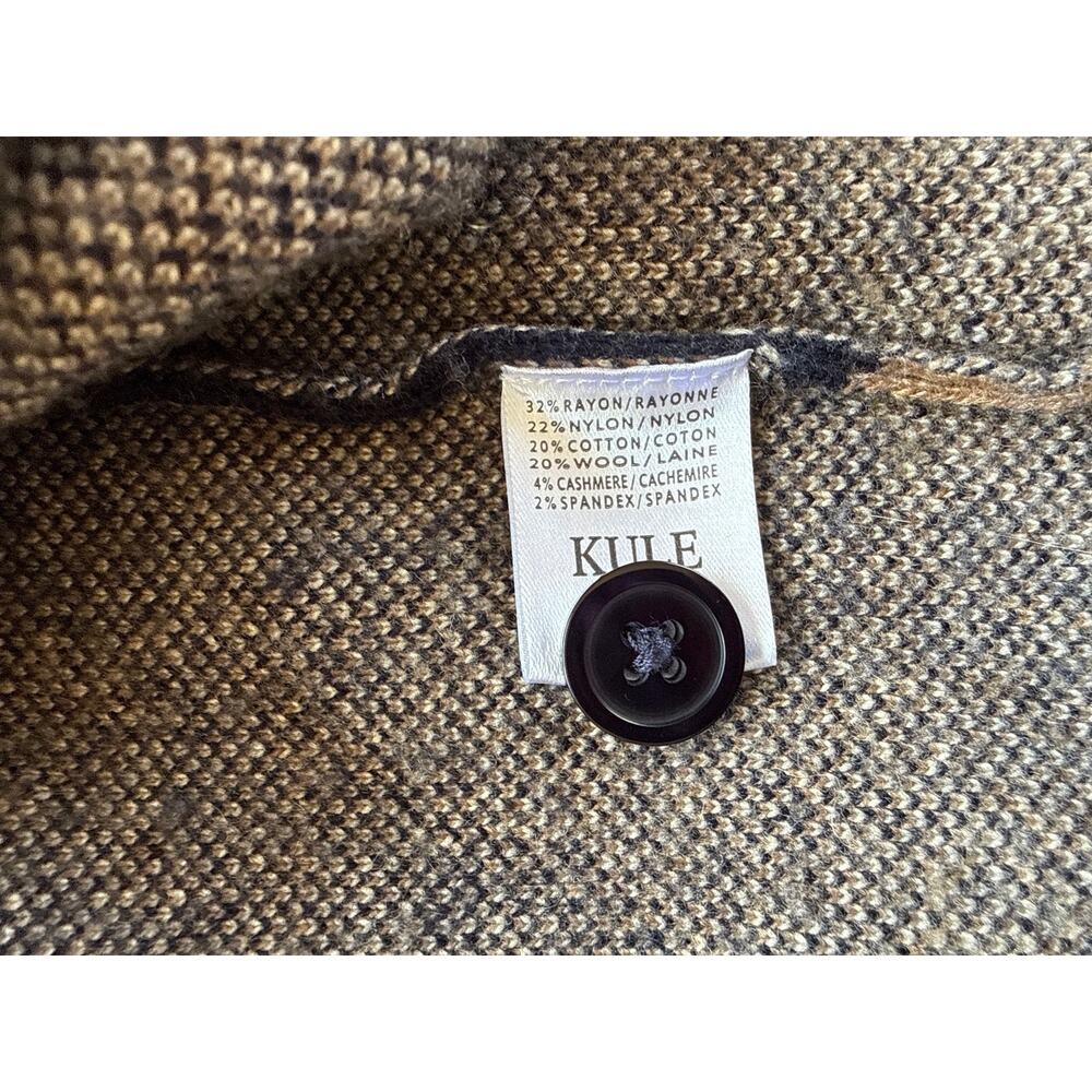 KULE The Twiggy Argyle Cardigan in Navy & Brown Size Medium Preppy - Picture 7 of 8